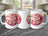 White mug with "Best Mom Ever" text and sparkling red heart graphic.