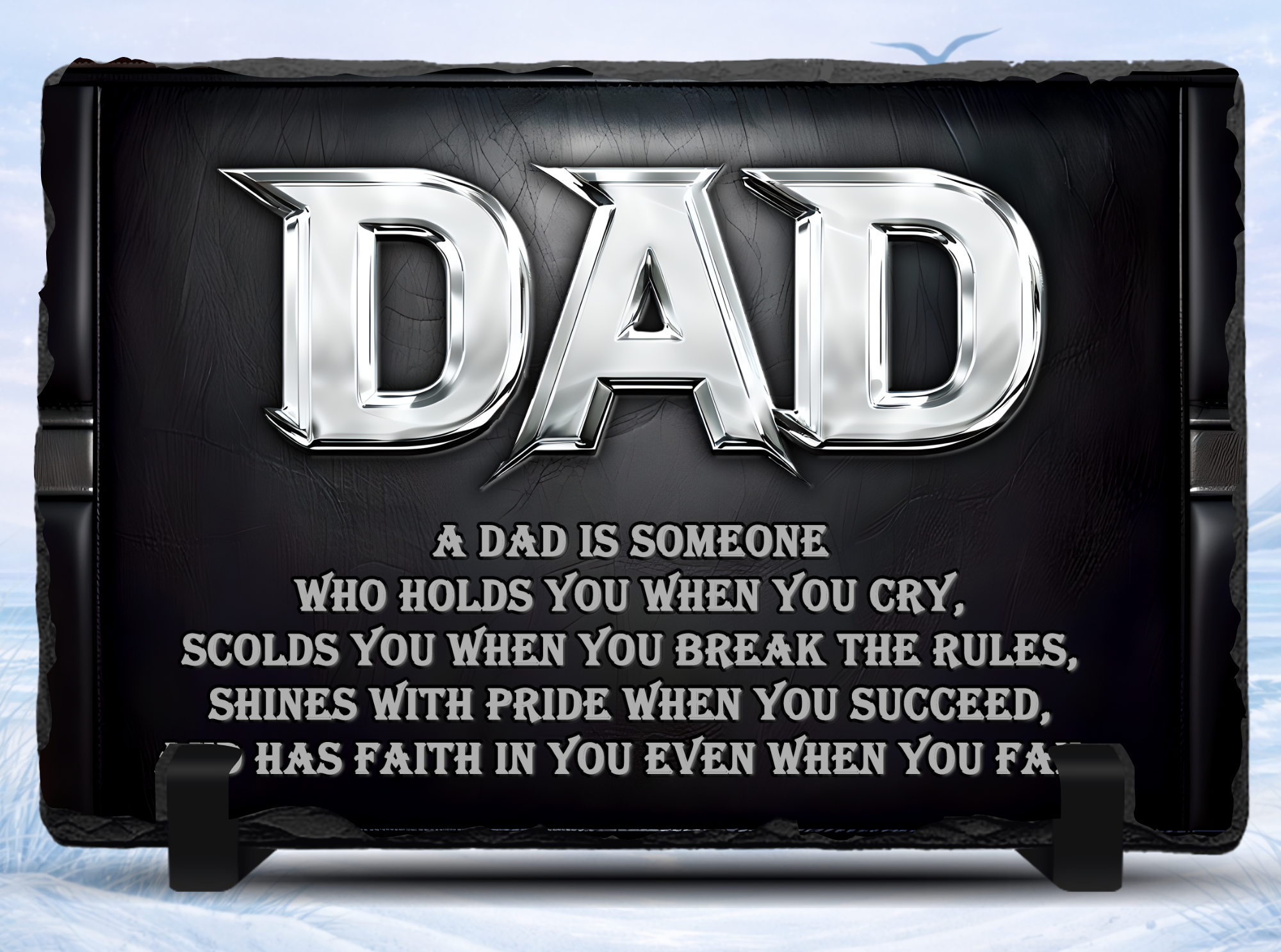 dad tribute slate metallic design