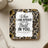Square coaster with leopard print, sunflowers, and "When I am afraid I put my trust in you. Psalm 56:3."