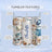 Tumbler with vintage postage stamps and handwritten letters design.