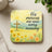 Square coaster with Christian cross and flowers, "His mercies are new every morning."