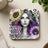 Coaster with colorful woman and sunflowers, text "Enjoy the little things".