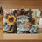 Cowboy hat, boots, sunflowers, and guitar with "Fueled by coffee and country music" text.