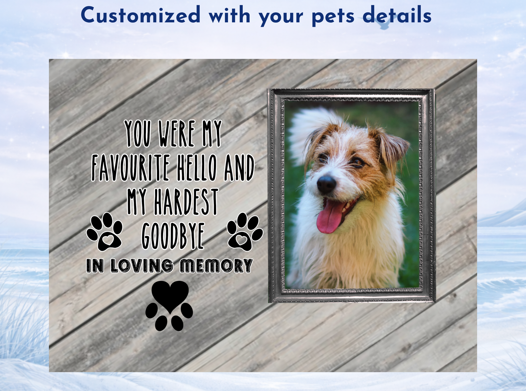 dog memorial photo slate sympathy gift