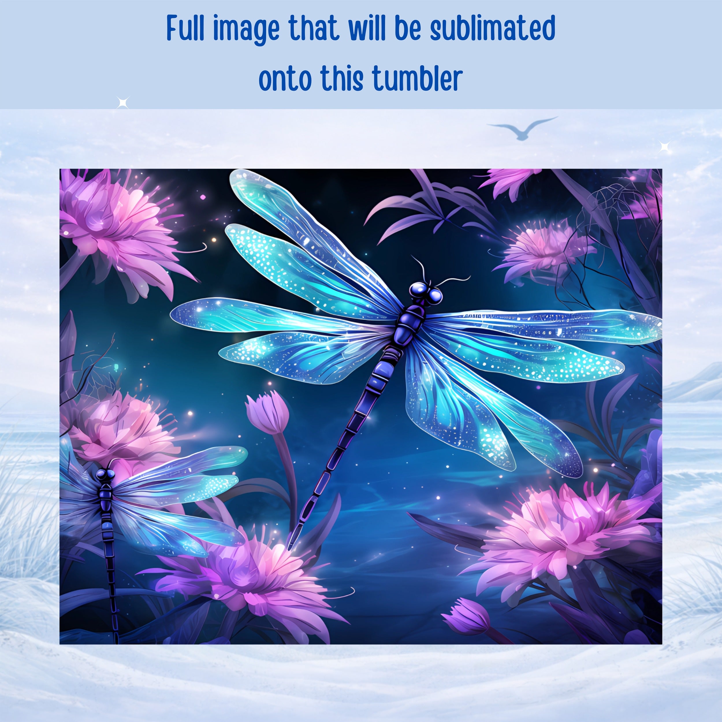 dragonfly stainless steel tumbler vibrant artwork
