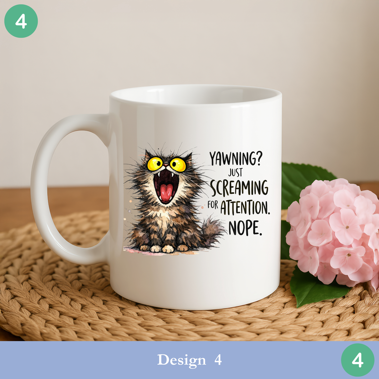 dramatic kitten humor quote mug