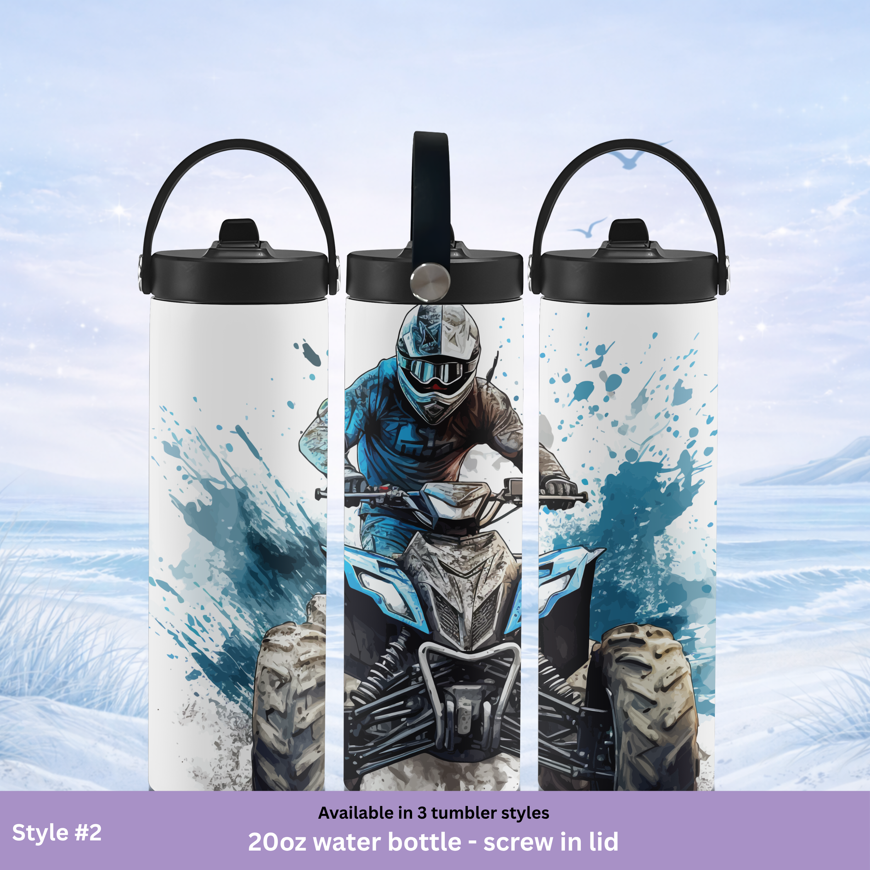 dune riding ATV tumbler stainless steel travel mug