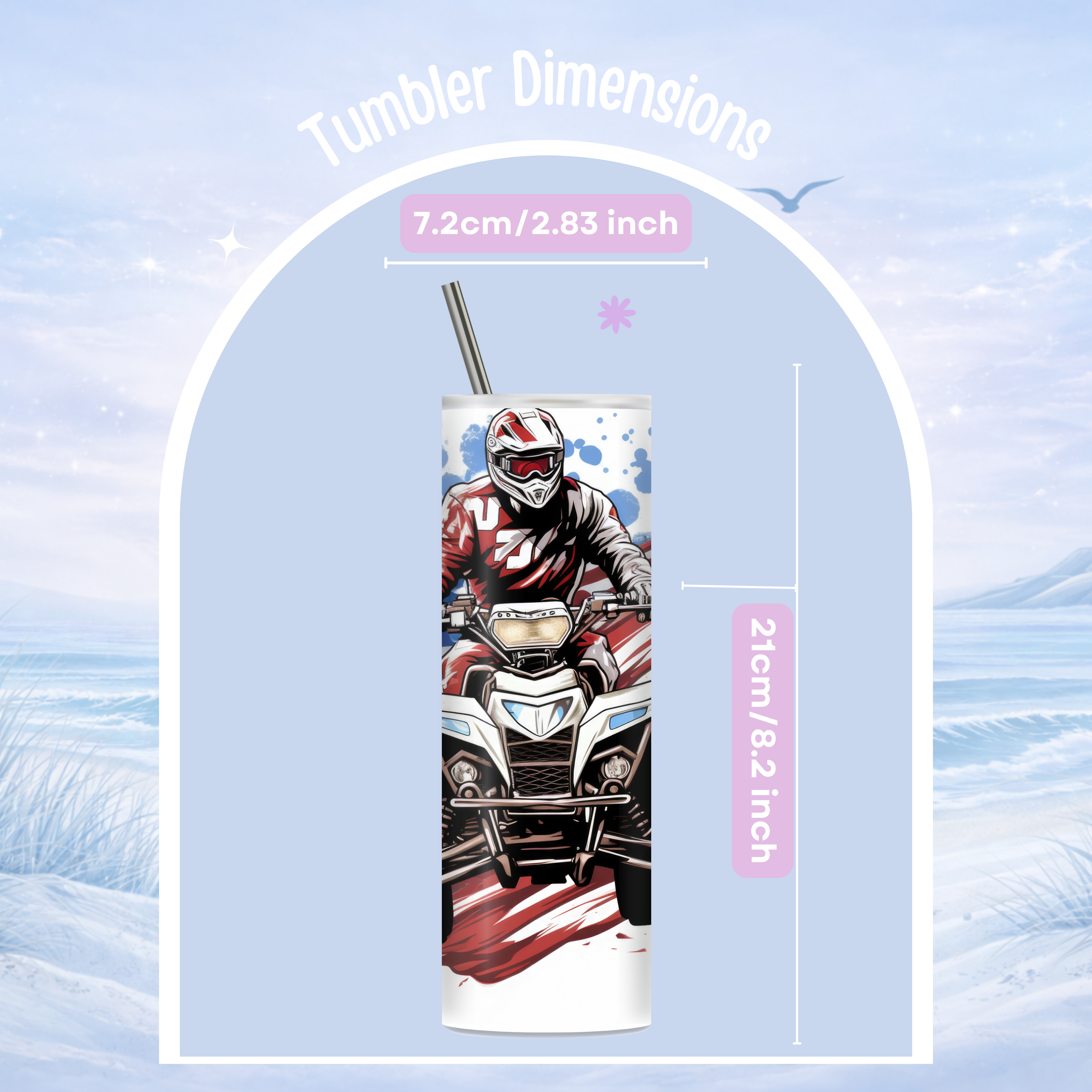 dune riding patriotic tumbler ATV rider American flag