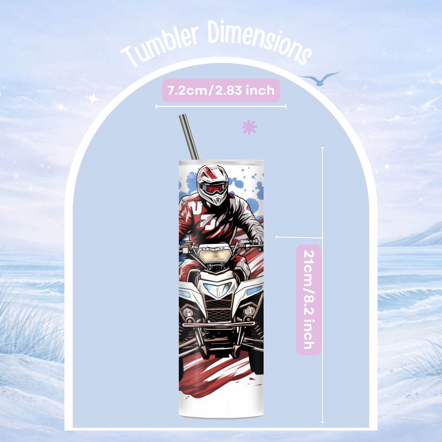 dune riding patriotic tumbler ATV rider American flag