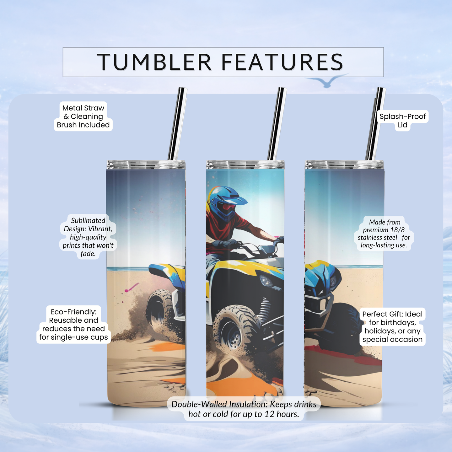 dune riding tumbler coastal ATV adventure drinkware