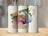 Couple embracing with "Better together" text and hearts on a tumbler.