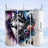 Wolf and floral dreamcatcher design on three tumblers, one personalized with "Emma".