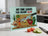 Cartoon vegetables with expressions of fear on a cutting board with a knife.