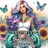 Woman with colorful hair and tattoos, surrounded by sunflowers and butterflies, text says "you are entirely up to you".