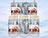 Winter scene with cozy houses and trees, printed on three glass jars.
