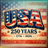 USA 250 Years 1776-2026 with fireworks and American flag elements.