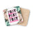 Coaster with "Pray on it, pray over it, pray through it" text and marble design.