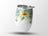 White tumbler with sunflower and eucalyptus leaf design.