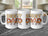 Three white mugs with "BEST DAD EVER" text in a retro font.