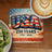 USA 250 Years 1776-2026 coaster with coffee and kiwi.