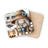 Coaster with gnome in rocking chair and camper.
