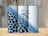 Three tumblers with leopard print and blue glitter design.