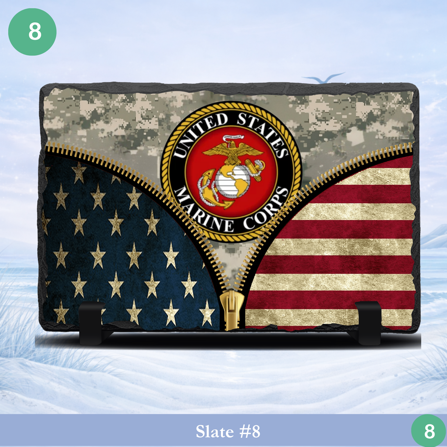 emblem patriotic flag slate