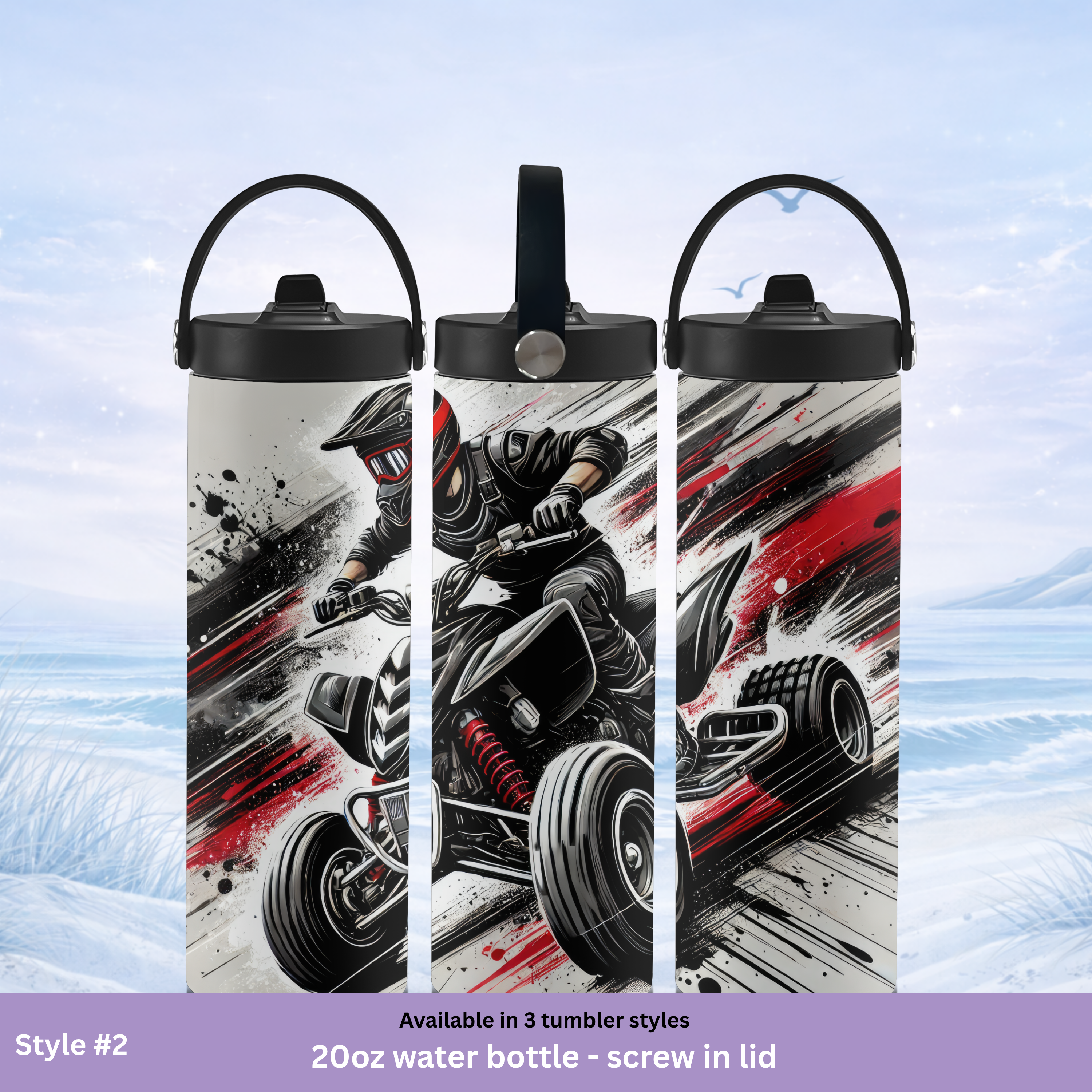 extreme sports ATV tumbler bold graphic quad bike cup