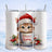 Ginger kitten in Santa hat holds mug with "Purrfect Christmas" text.