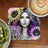 Woman with colorful hair and sunflowers, text "enjoy the little things".