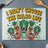 Cutting board with cartoon vegetables wearing sunglasses and "I didn't choose the salad life" text.
