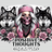 Woman with wolves and roses, text "POSITIVE THOUGHTS Positive Mind".