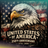 Bald eagle in front of distressed American flag, "United States of America 250th Anniversary 1776-2026".