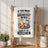 Kitchen towel with text "If you want breakfast in bed sleep in the kitchen" and breakfast illustration.
