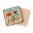 Coaster with "Less Talk More Coffee" text and coffee cup graphic.
