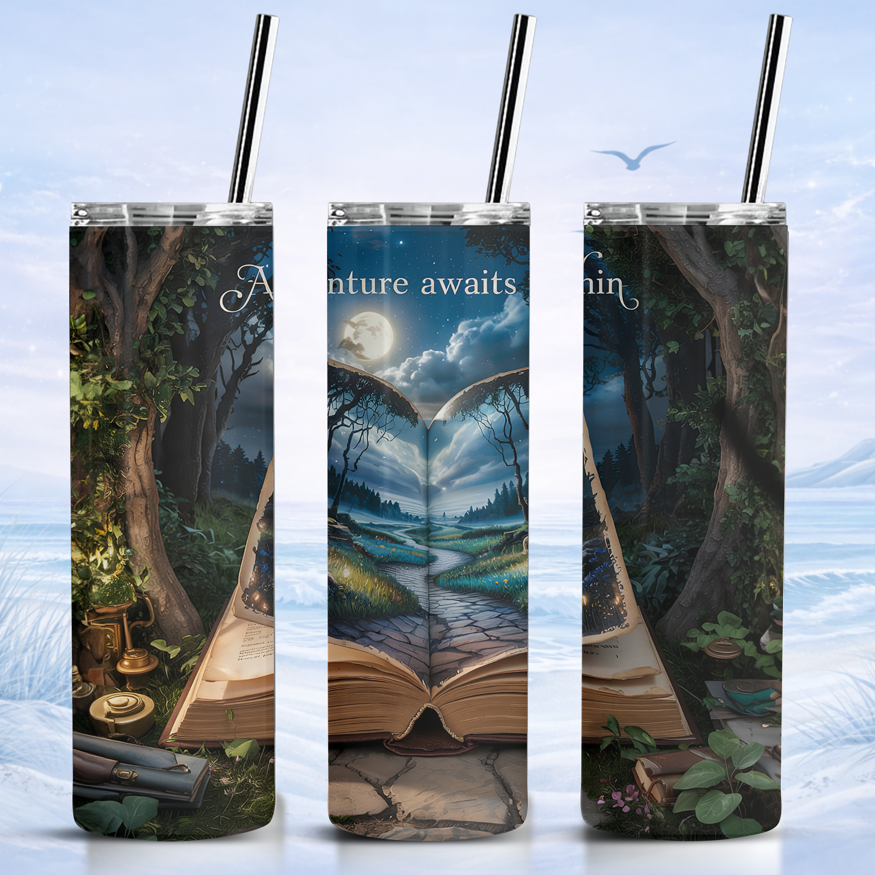 fantasy book tumbler 20 oz insulated skinny tumbler