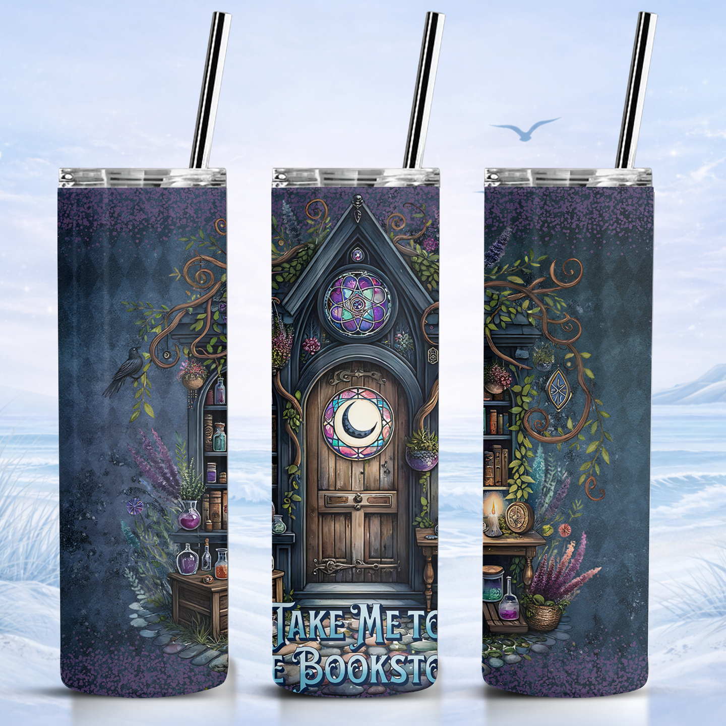 fantasy bookstore tumbler 20 oz insulated skinny tumbler