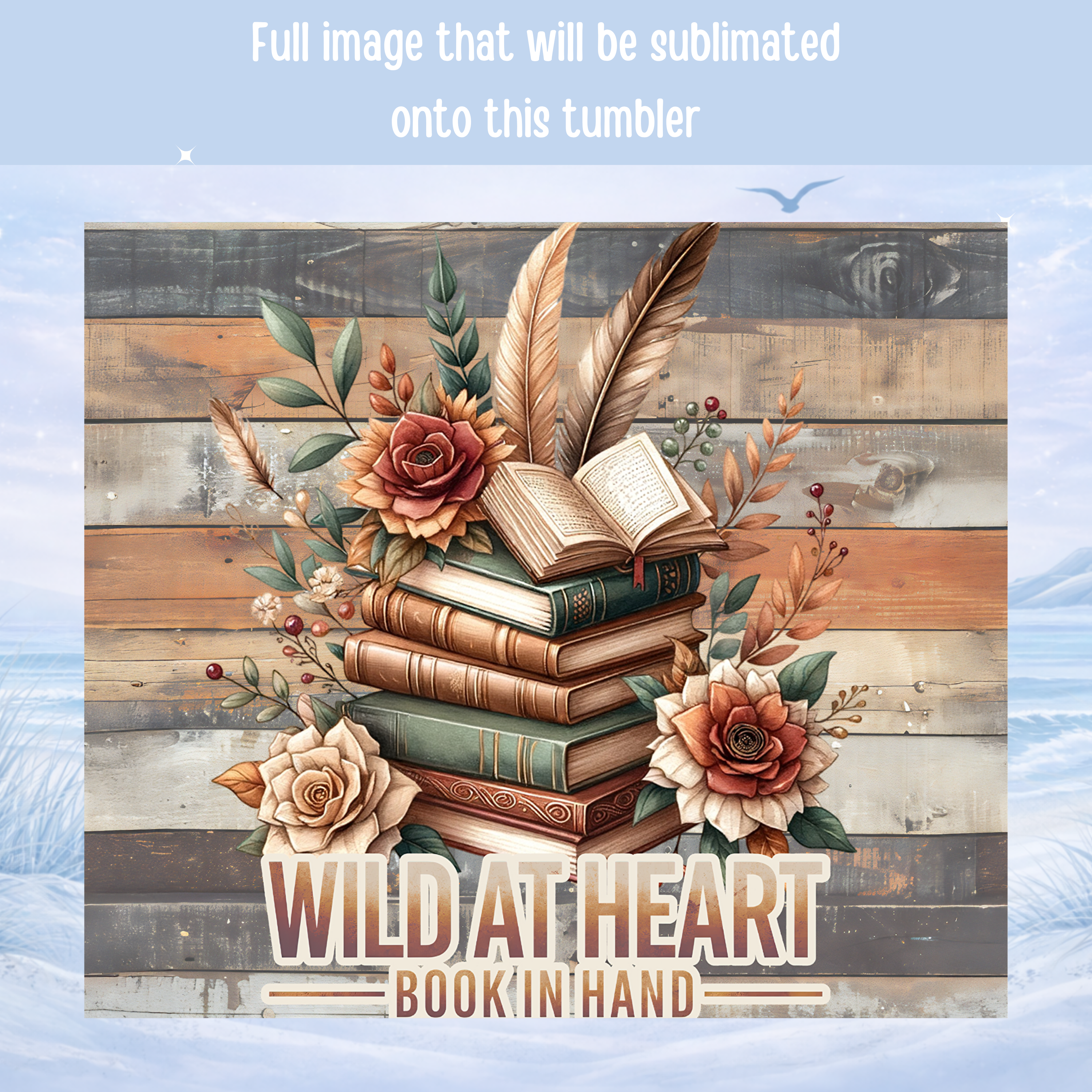 farmhouse book tumbler cozy reading aesthetic cup