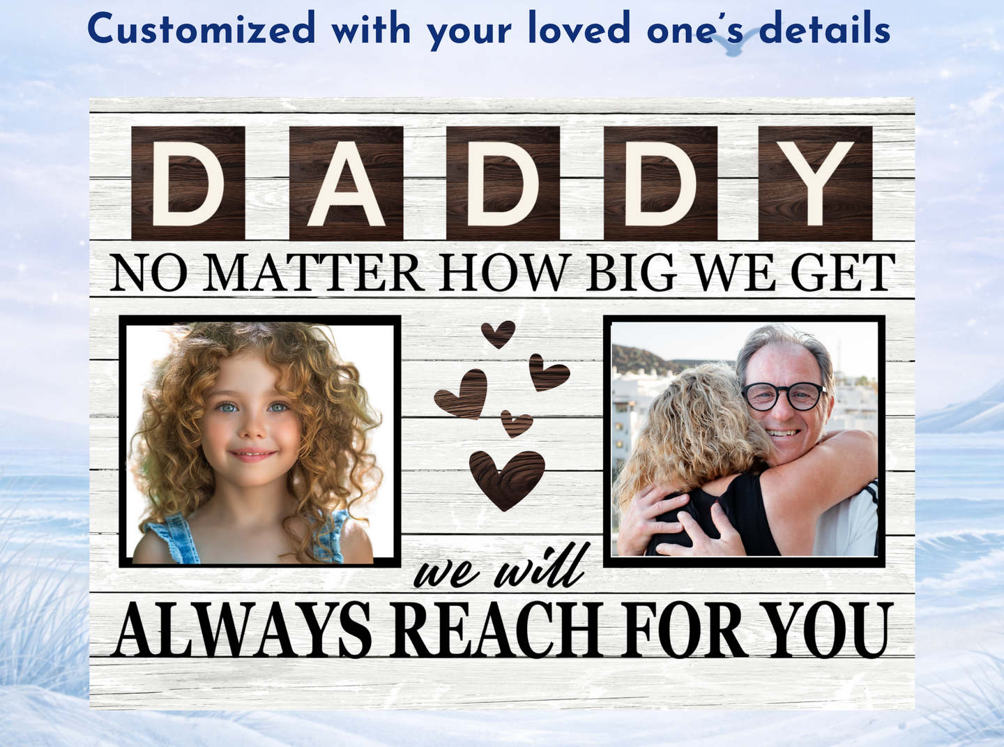 fathers day photo slate rustic design