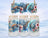 Three glass jars with wooden lids, featuring sea turtles and floral designs.