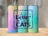 Three tumblers with abstract pastel backgrounds and "Life is Better With Cats" text.