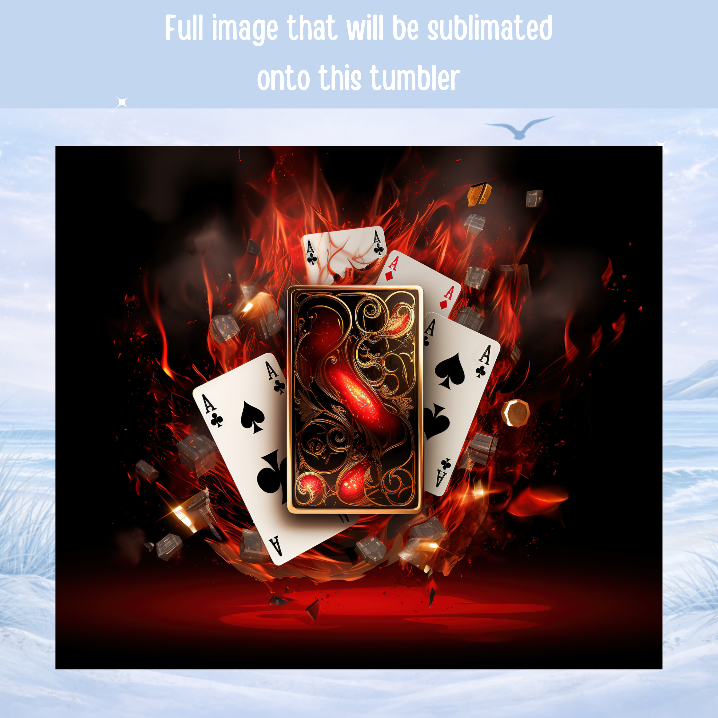 fire casino tumbler poker design