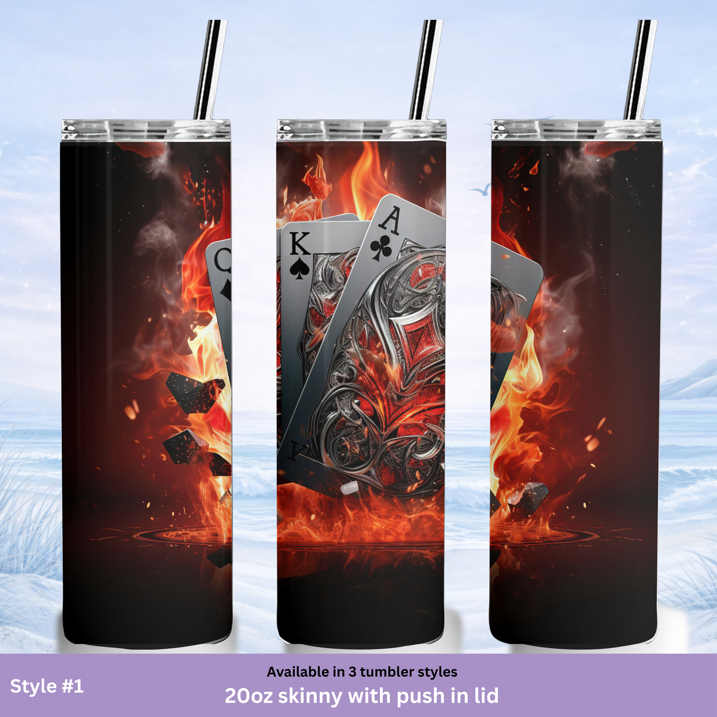 fire poker design insulated cup