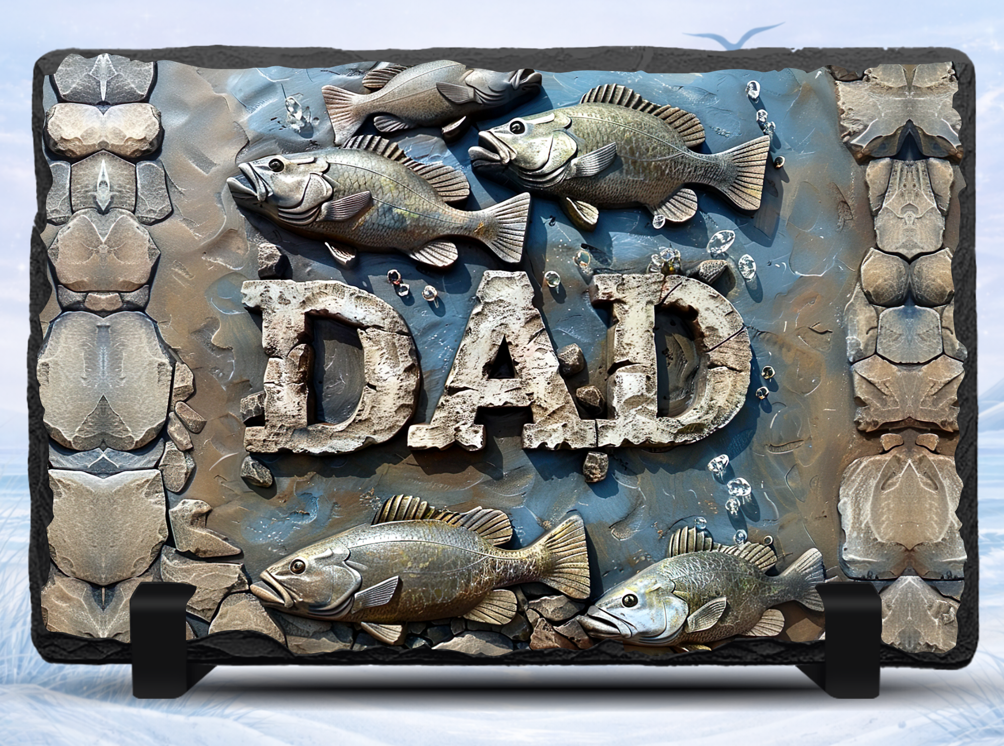 fishing dad slate gift fish design
