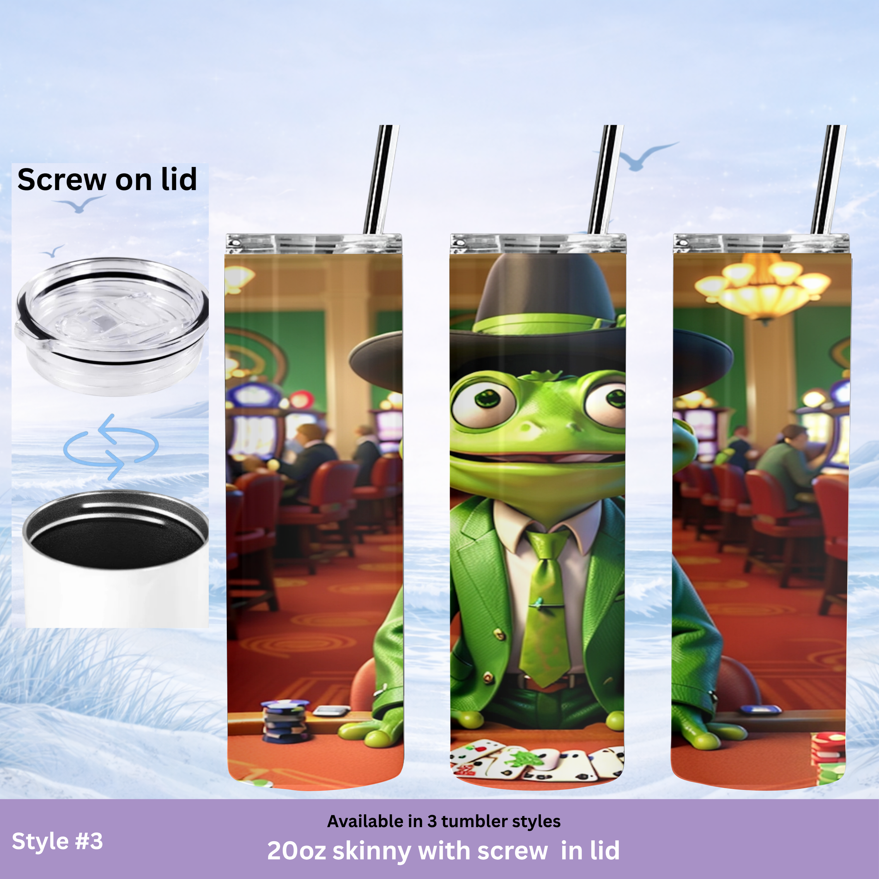frog in suit tumbler cup