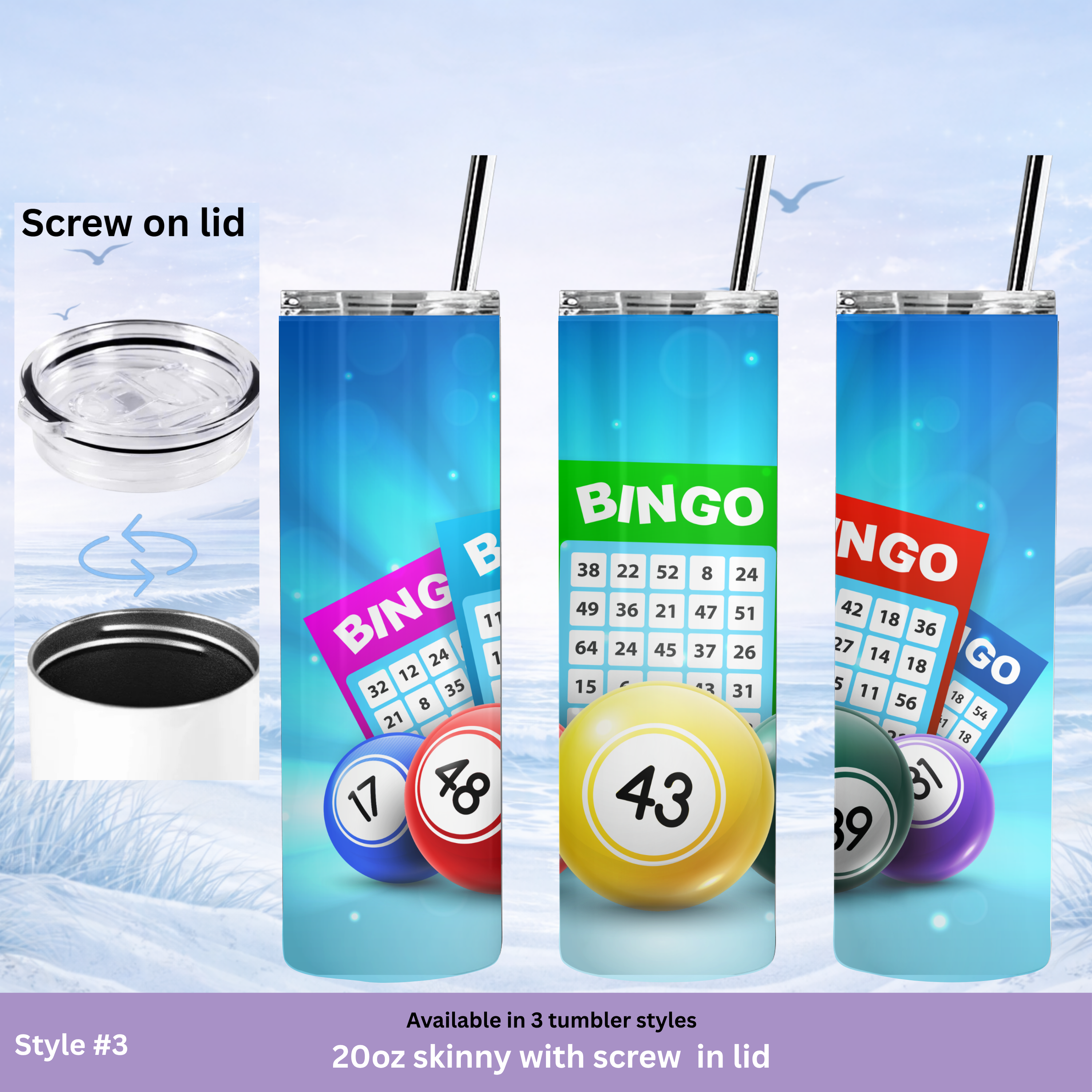 fun bingo tumbler party drinkware design