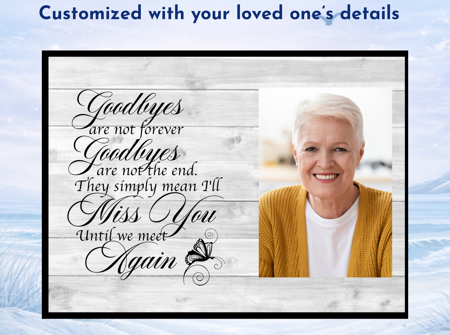 funeral sympathy gift personalized photo plaque