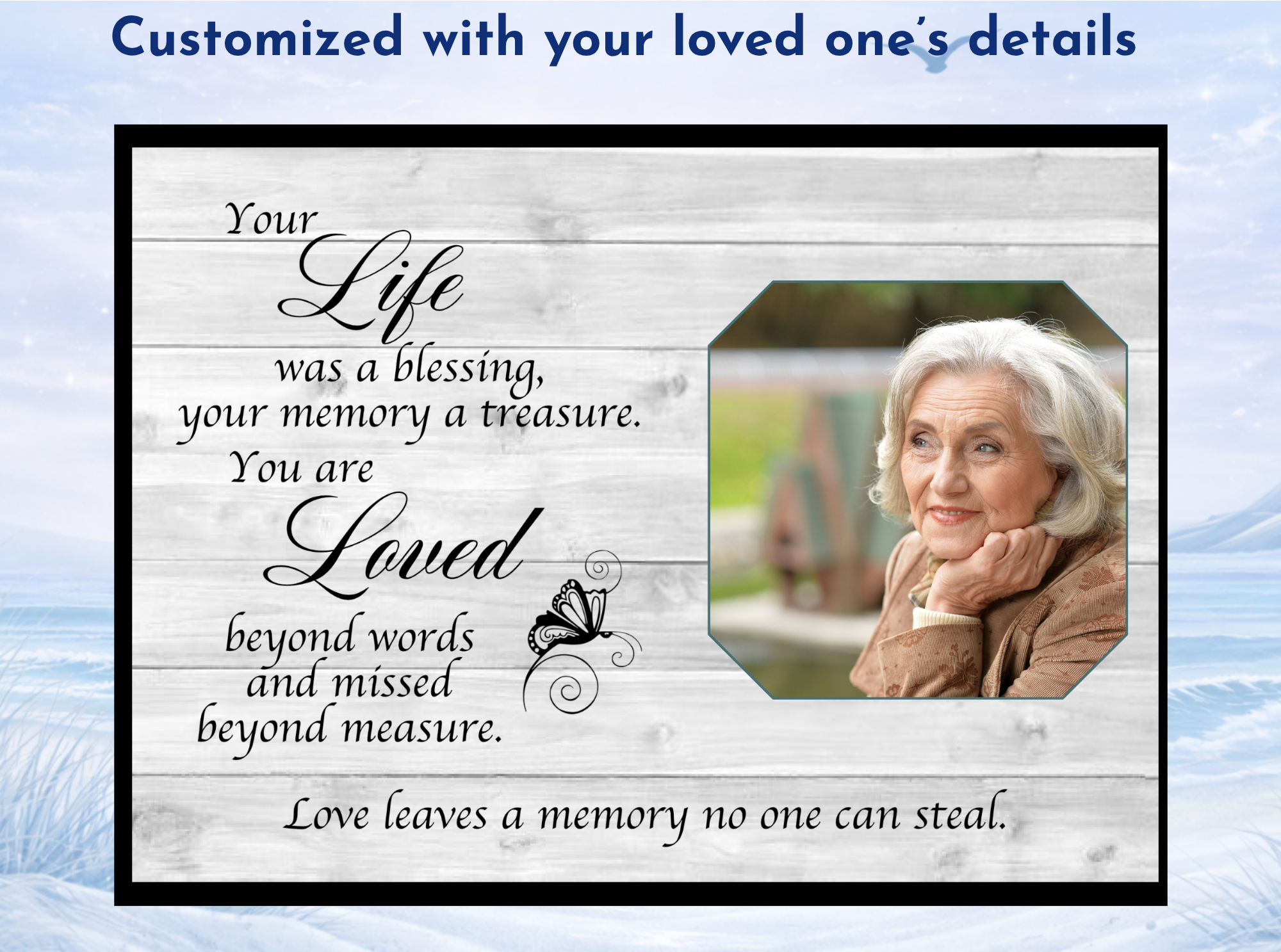 funeral sympathy gift personalized photo slate