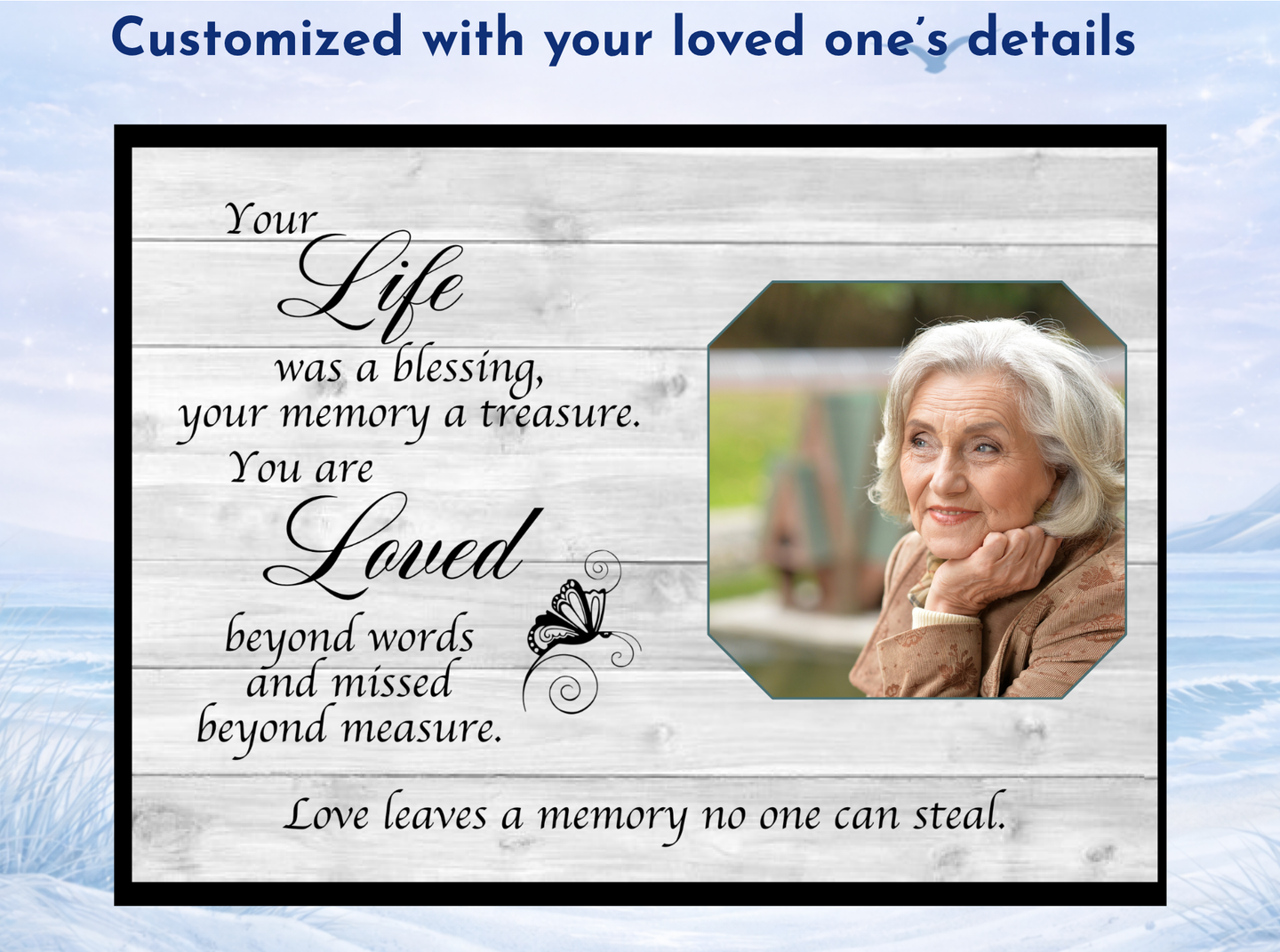 funeral sympathy gift personalized photo slate