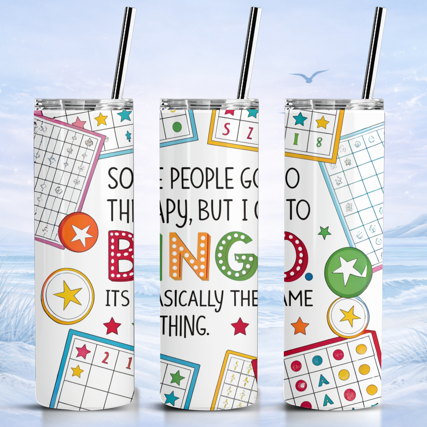 funny bingo quote tumbler game night design